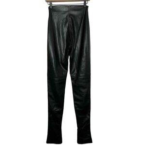 The Andamane Faux Black Leather Leggings IT 40 US‎ S High Waist Ankle Slit Sleek